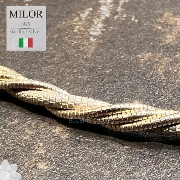 MILOR Vintage 2-Tone Gold Silver 925 Sterling Silver Rope Necklace 18” Italy EVC - Picture 2 of 5